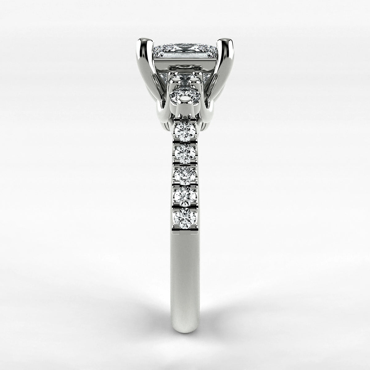 Anillo de Compromiso Noble - Princess en oro blanco - vista 2