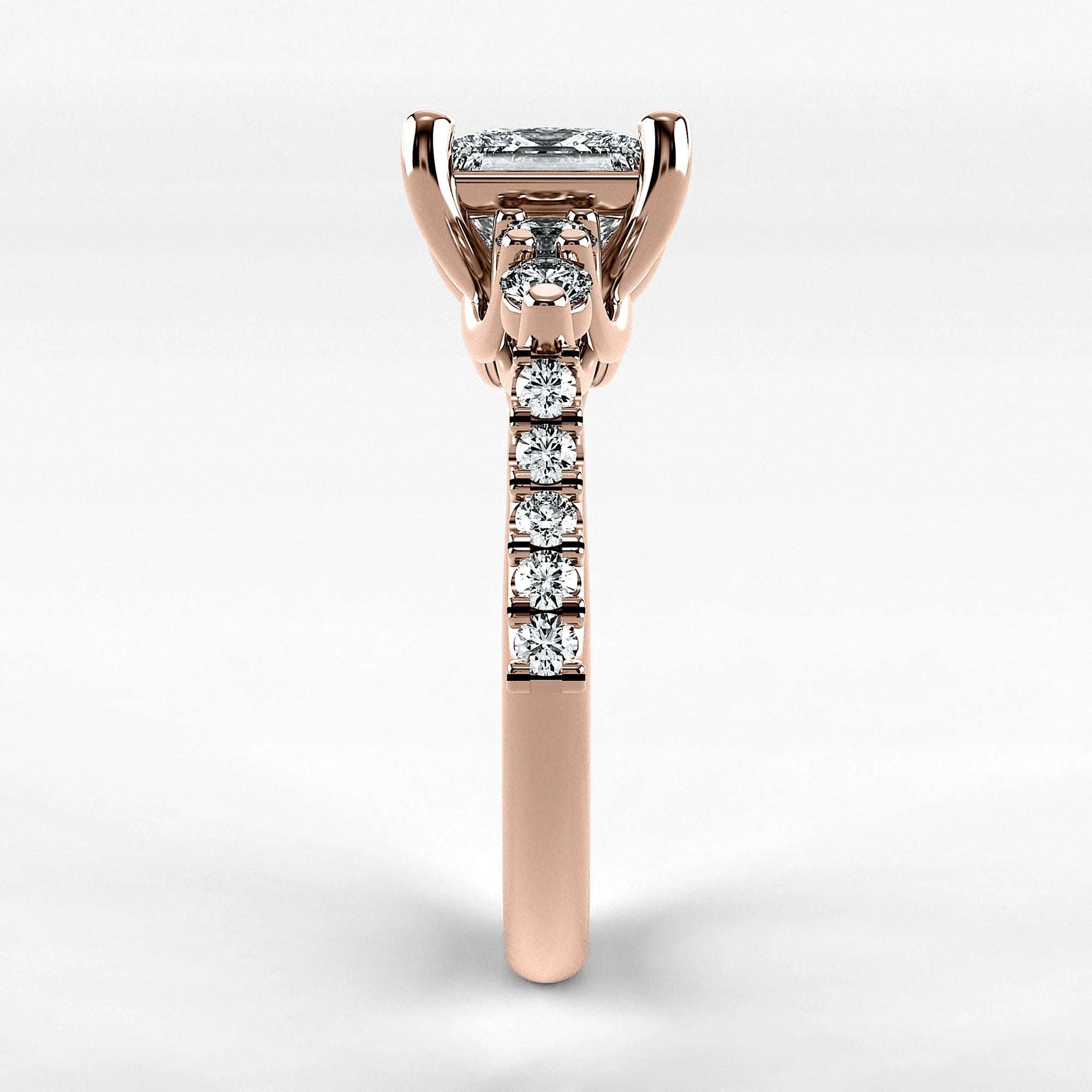 Anillo de Compromiso Noble - Princess en oro rosa - vista 2