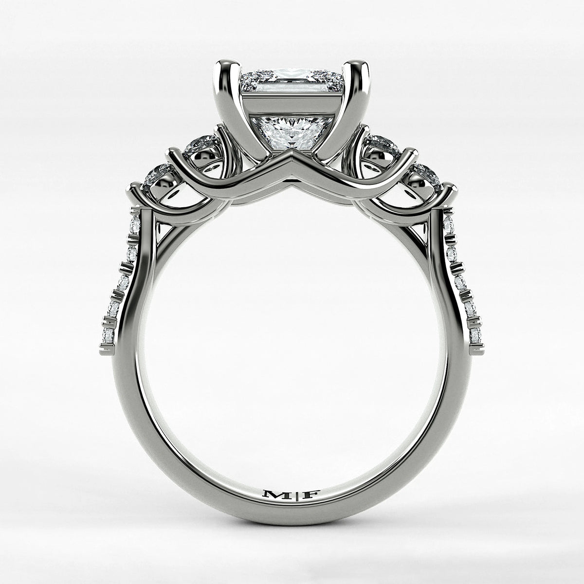 Anillo de Compromiso Noble - Princess en oro blanco - vista 3