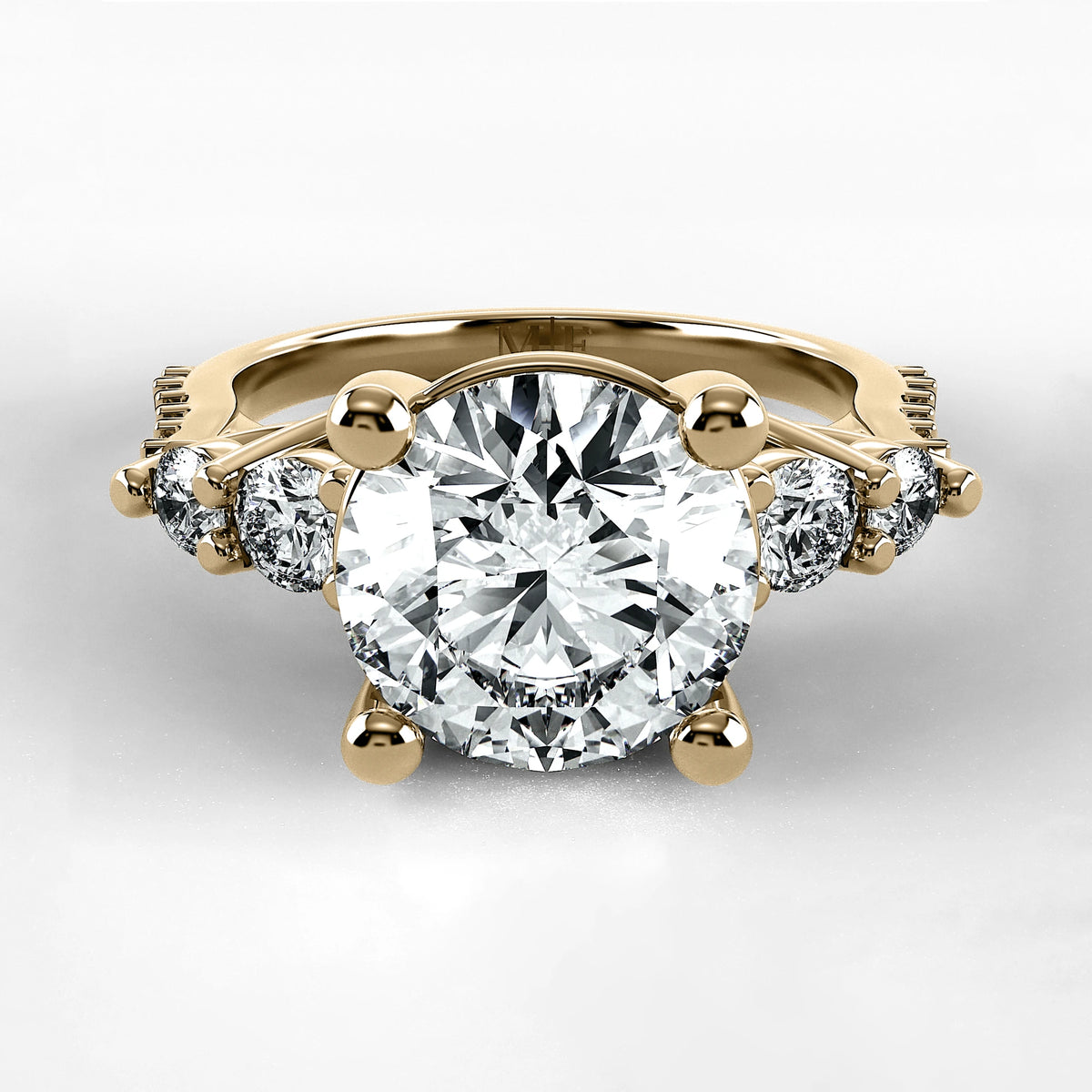Anillo de Compromiso Noble - Redondo en oro amarillo - vista 1