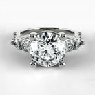 Anillo de Compromiso Noble - Redondo en oro blanco - vista 1