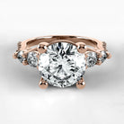 Anillo de Compromiso Noble - Redondo en oro rosa - vista 1