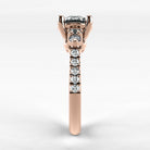 Anillo de Compromiso Noble - Redondo en oro rosa - vista 2