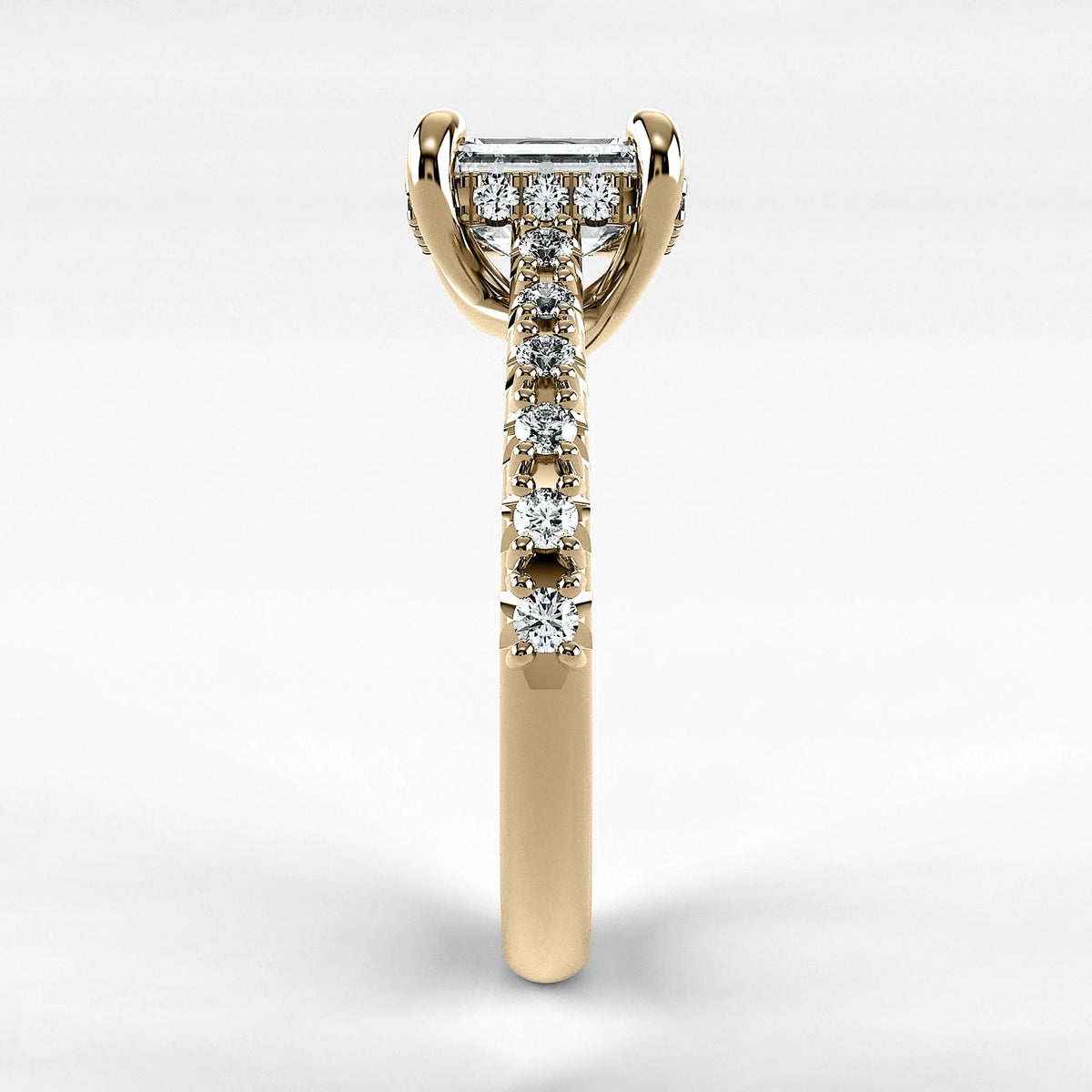Anillo de Compromiso Supremo - Esmeralda en oro amarillo - vista 2
