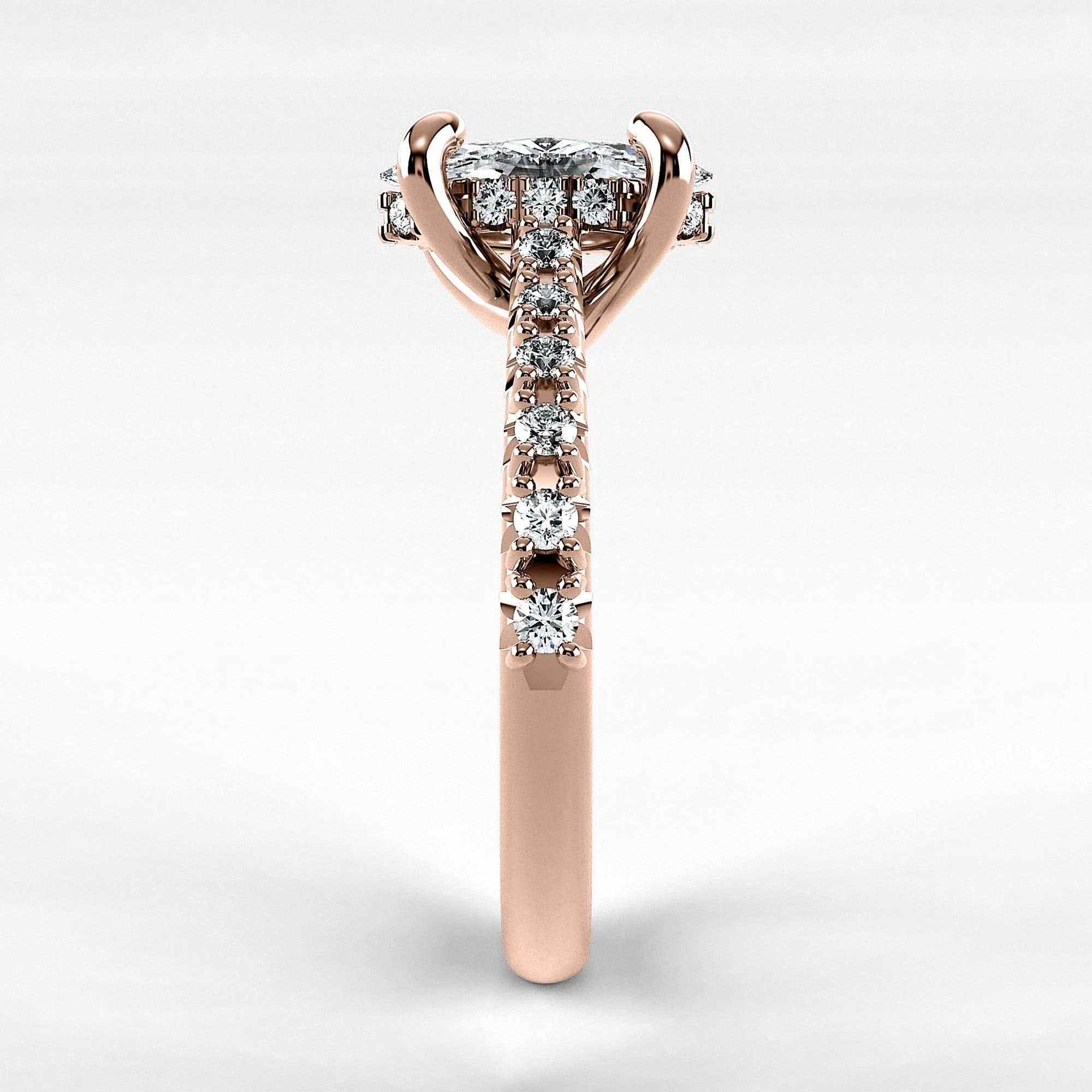 Anillo de Compromiso Supremo - Marquesa en oro rosa - vista 2