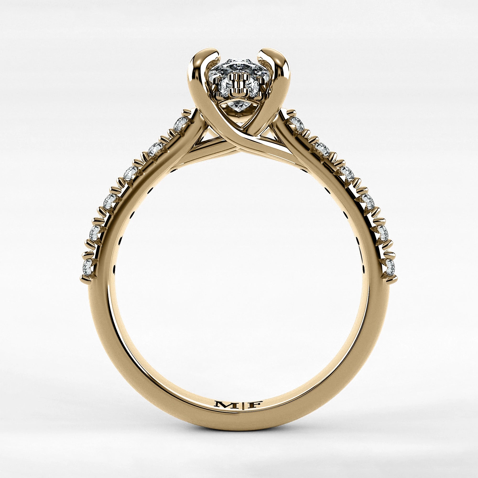 Anillo de Compromiso Supremo - Marquesa en oro amarillo - vista 3