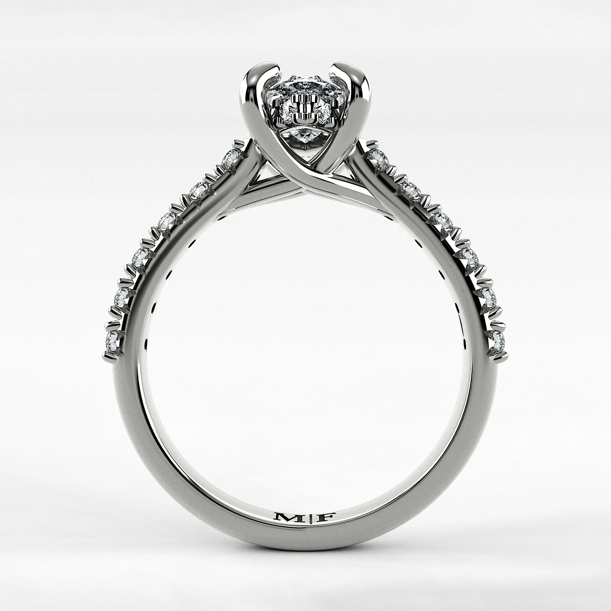 Anillo de Compromiso Supremo - Marquesa en oro blanco - vista 3