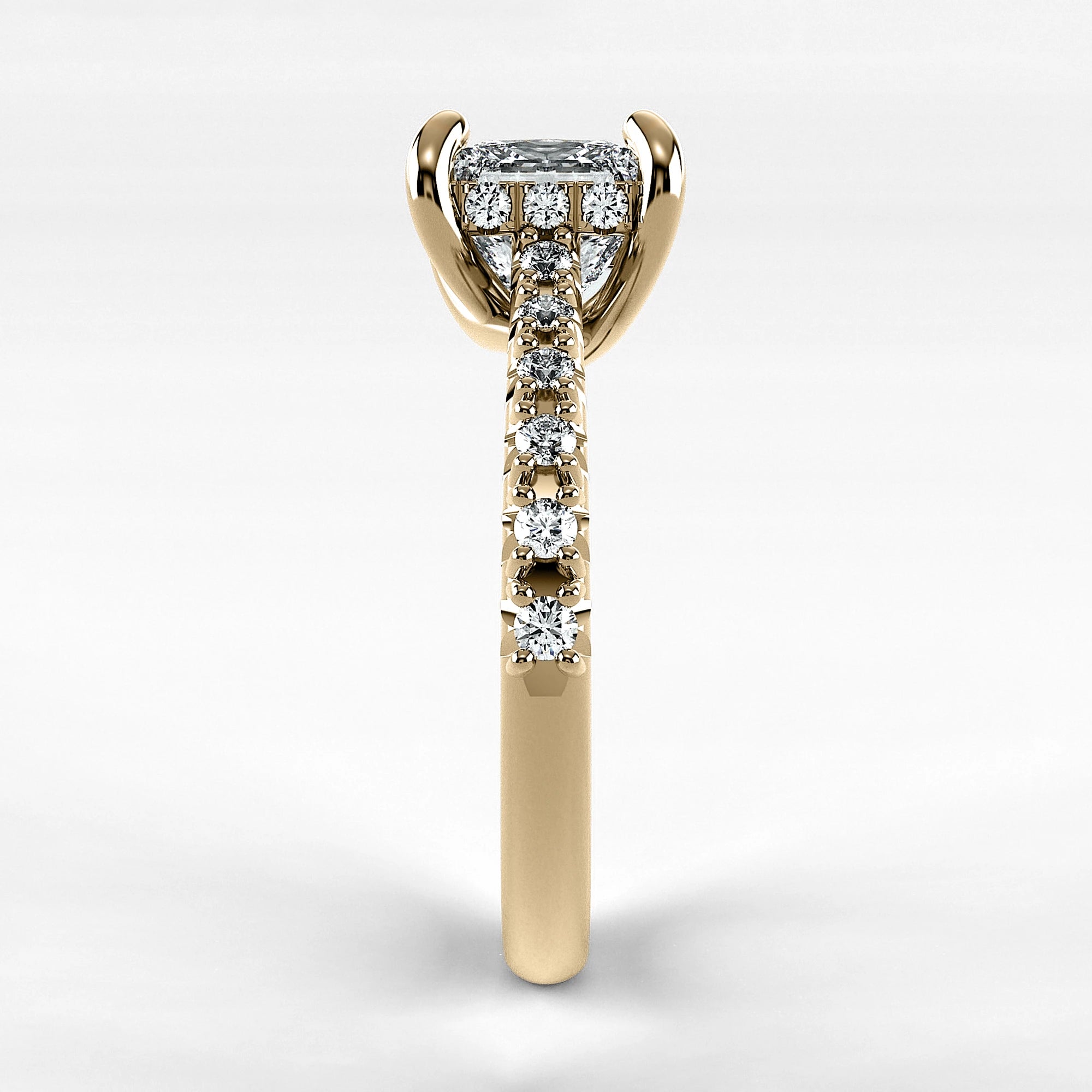Anillo de Compromiso Supremo - Princess en oro amarillo - vista 2