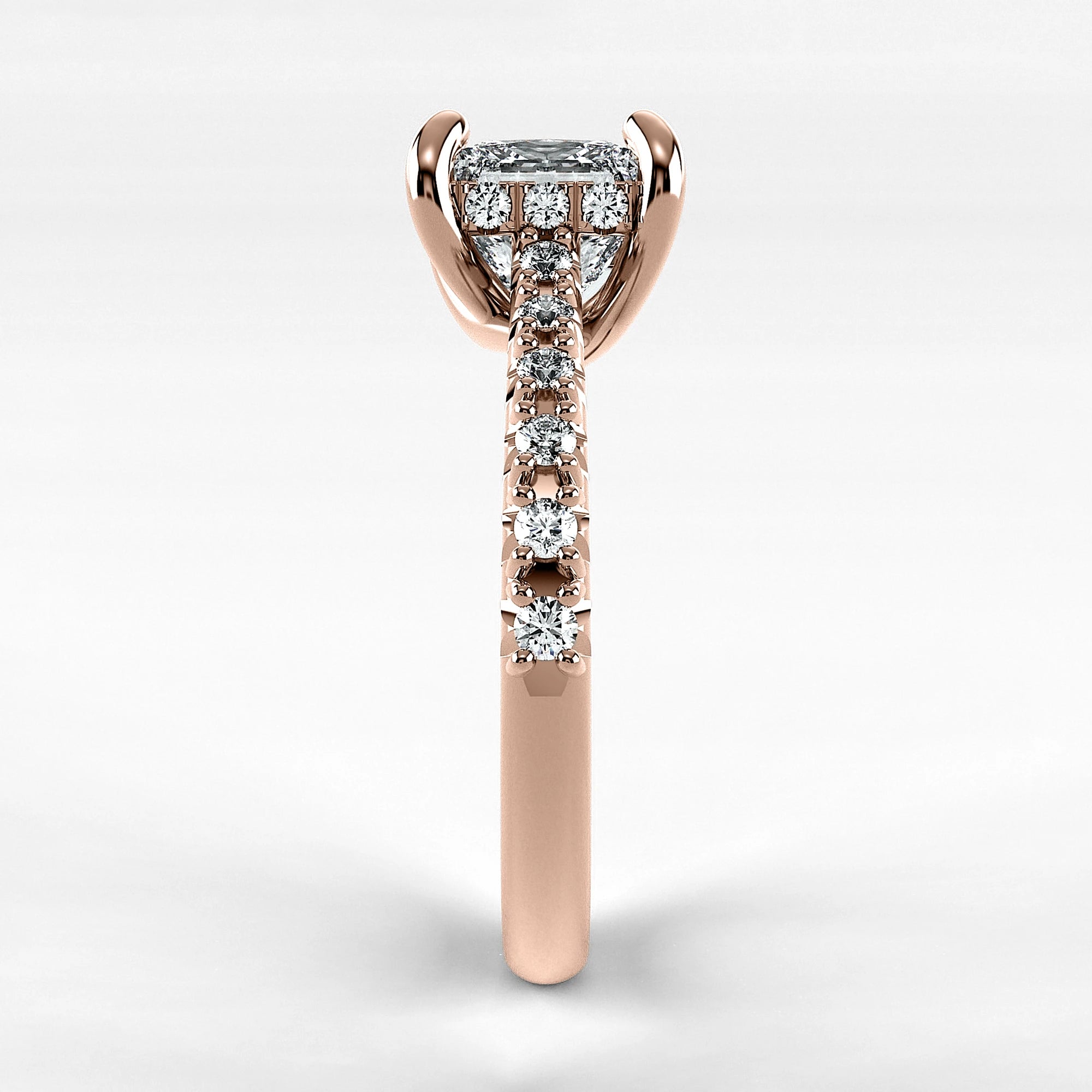 Anillo de Compromiso Supremo - Princess en oro rosa - vista 2