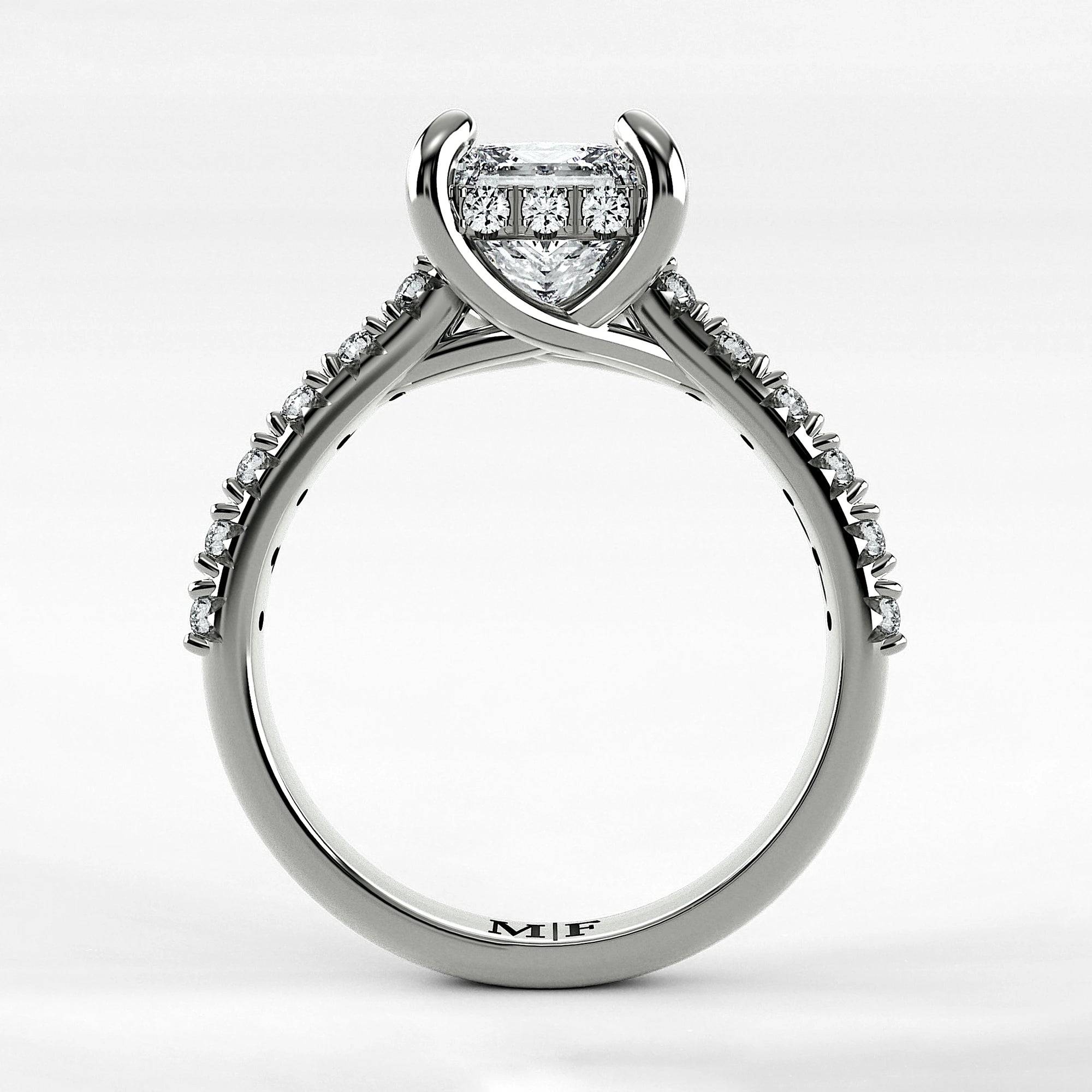 Anillo de Compromiso Supremo - Princess en oro blanco - vista 3