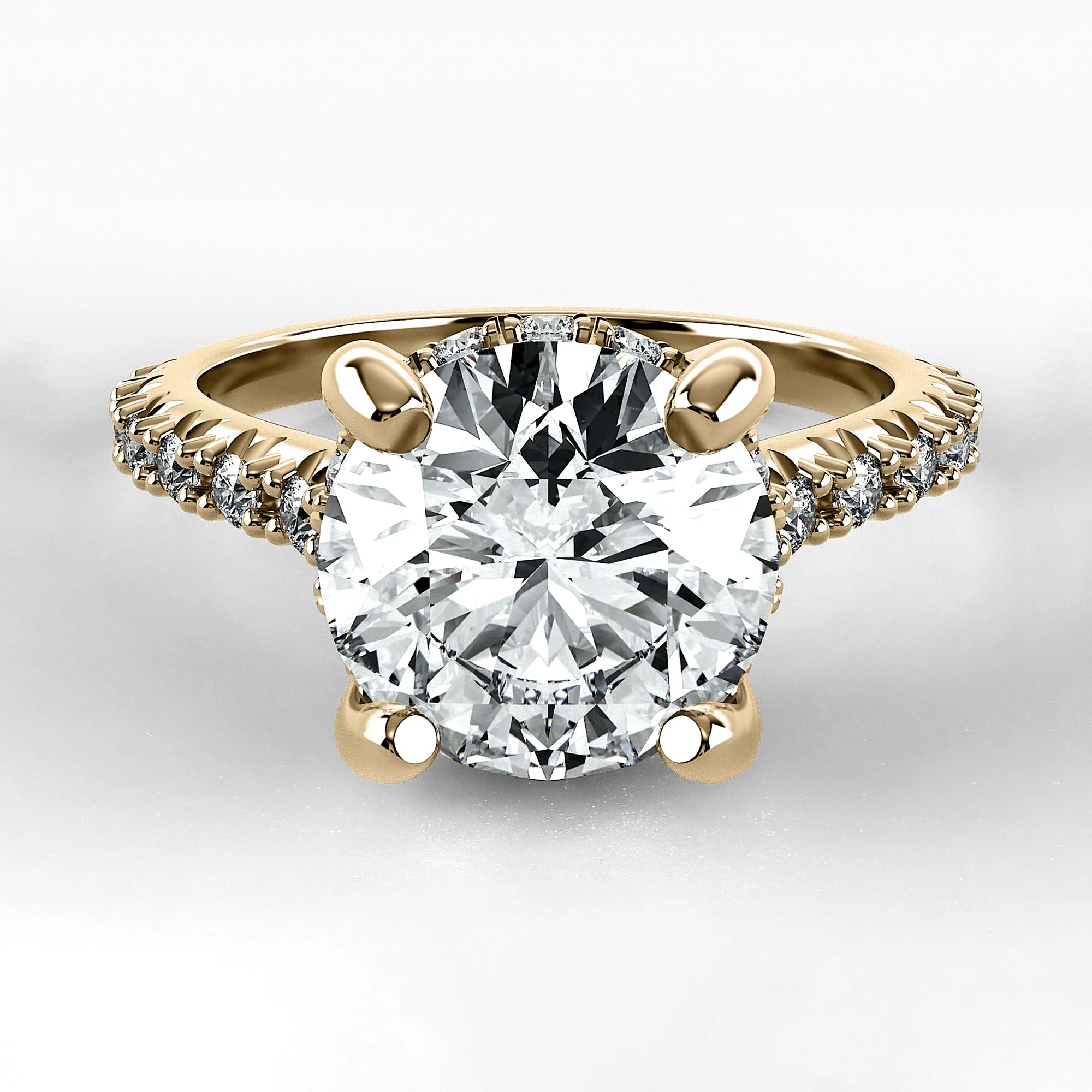 Anillo de Compromiso Supremo - Redondo en oro amarillo - vista 1