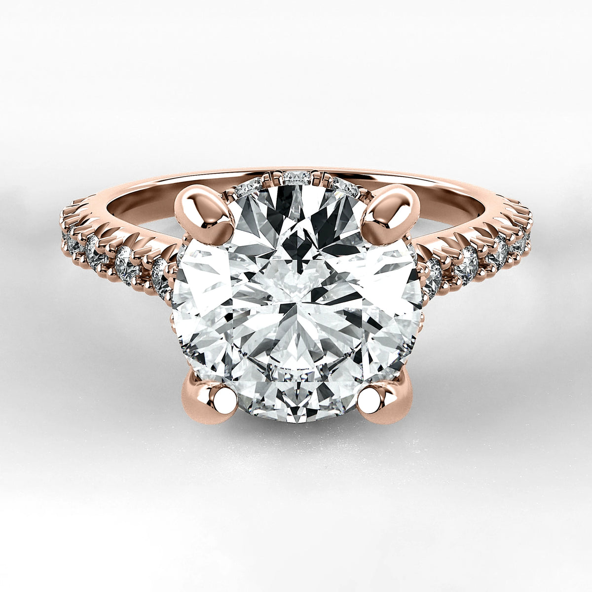 Anillo de Compromiso Supremo - Redondo en oro rosa - vista 1