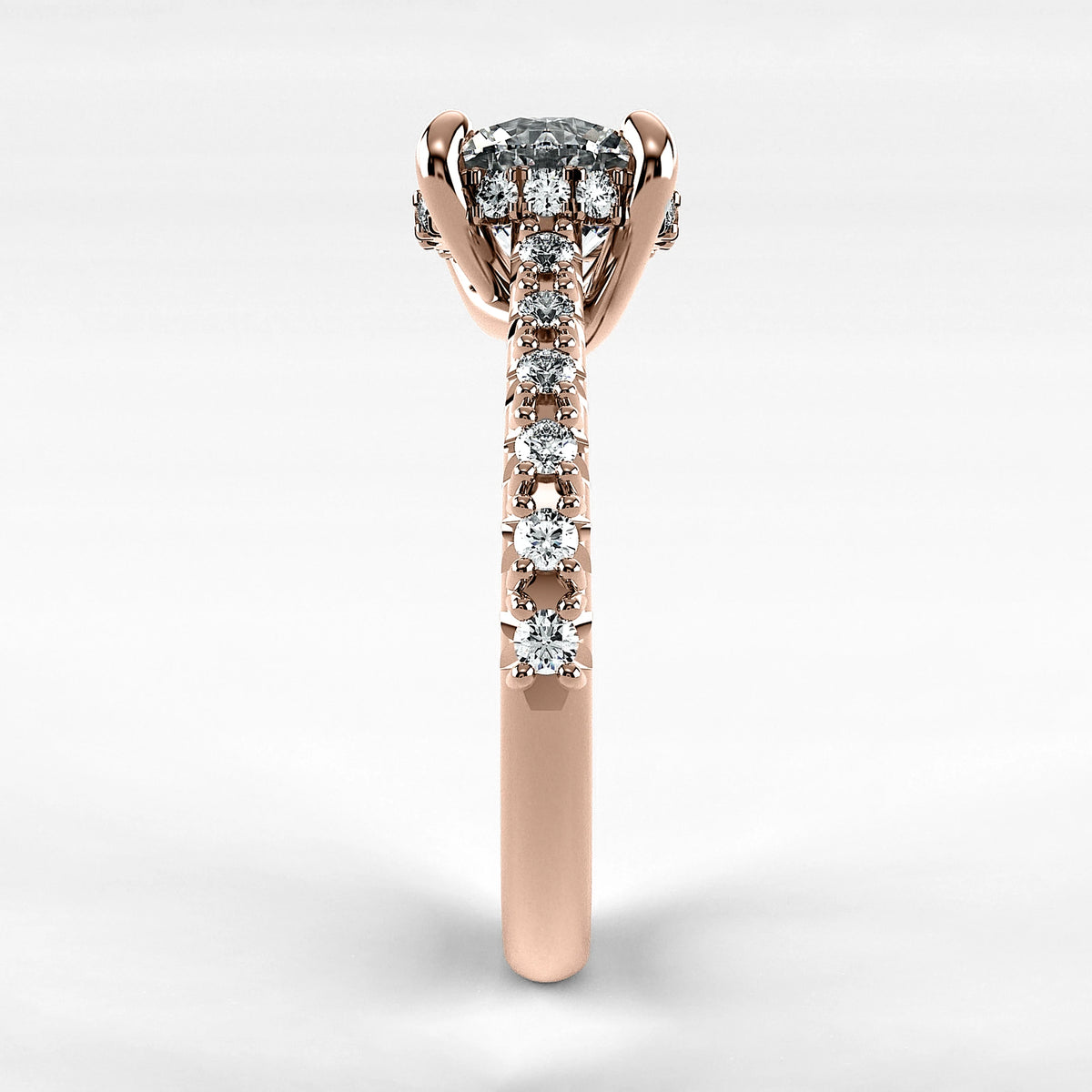 Anillo de Compromiso Supremo - Redondo en oro rosa - vista 2