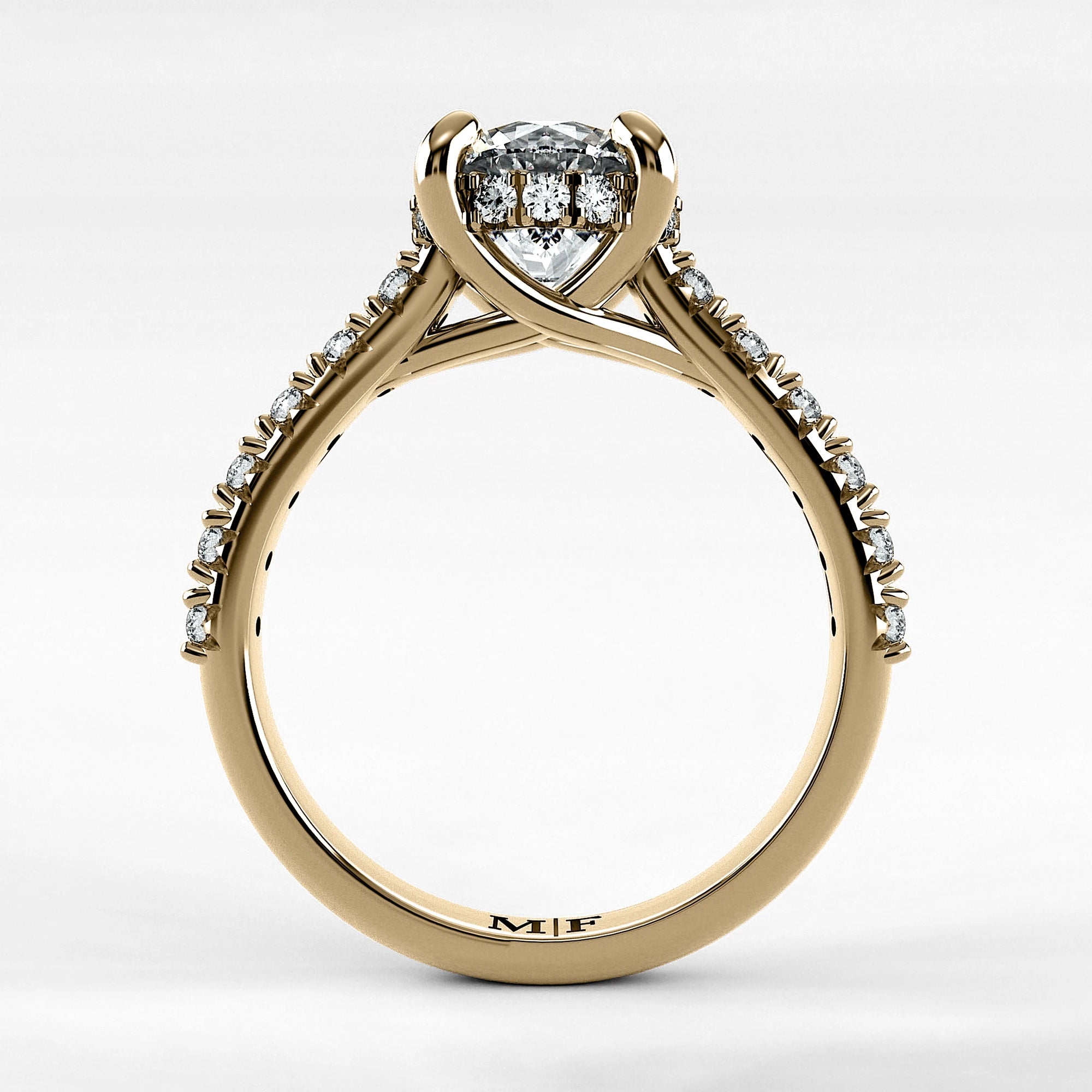 Anillo de Compromiso Supremo - Redondo en oro amarillo - vista 3