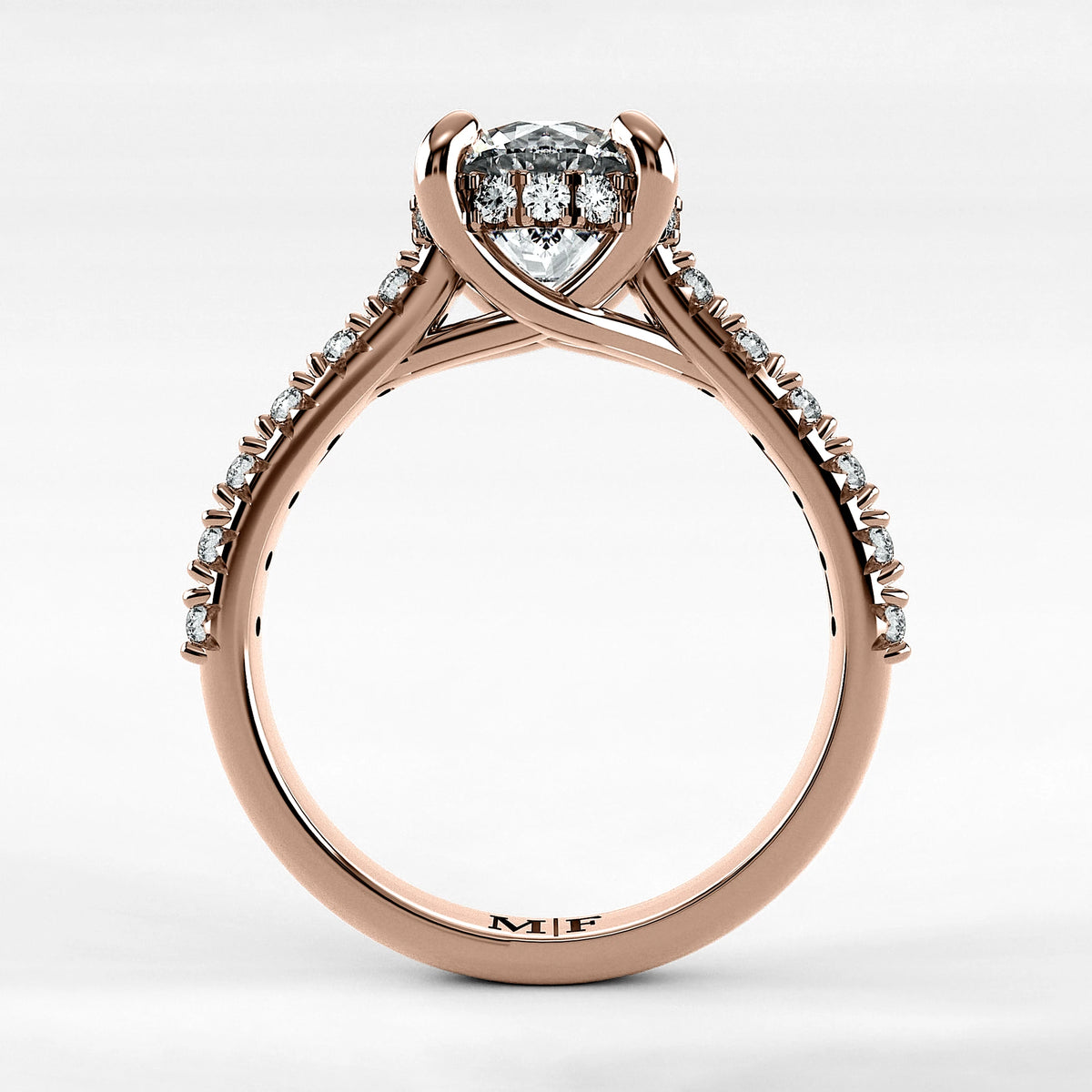 Anillo de Compromiso Supremo - Redondo en oro rosa - vista 3