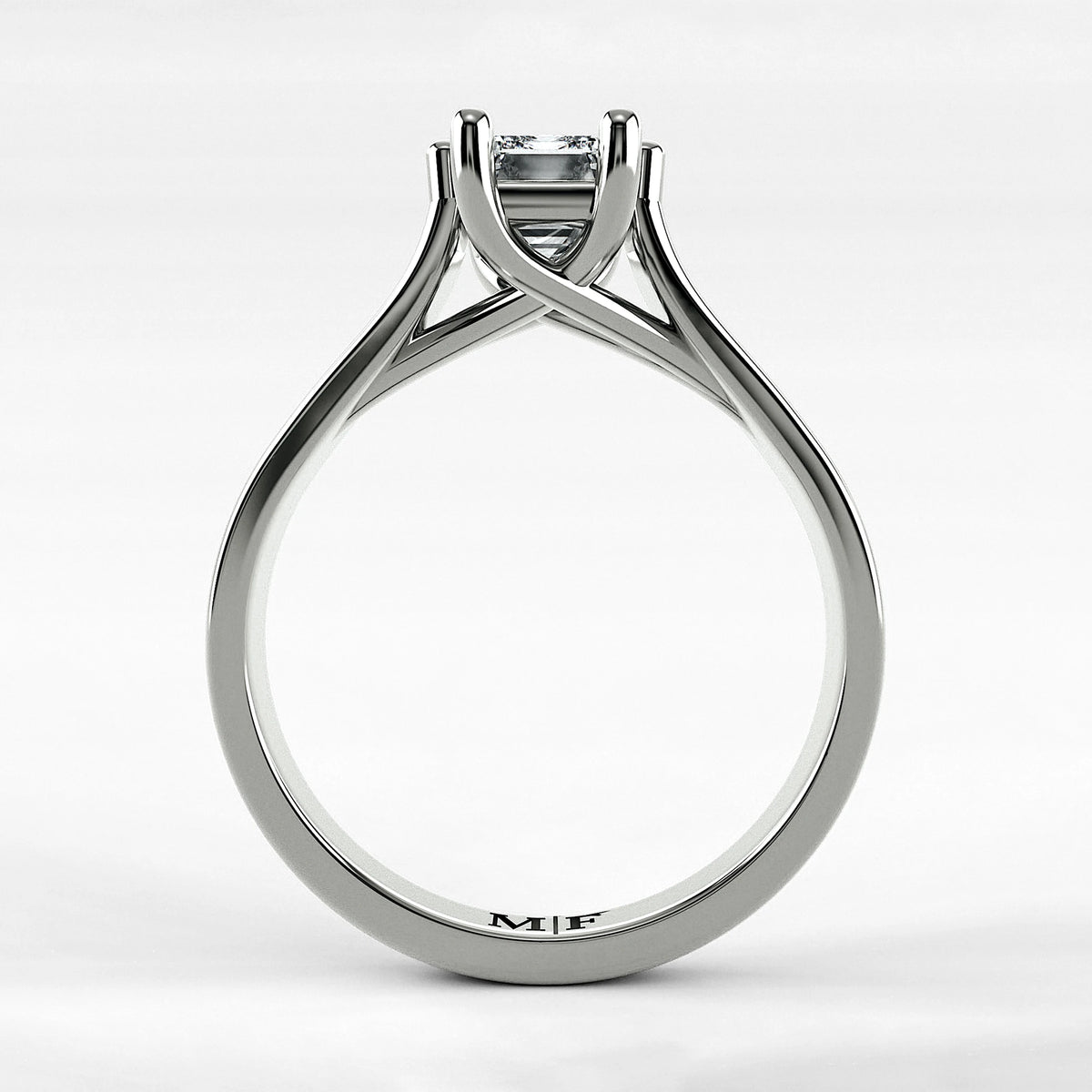 Anillo de Compromiso Lucerna - Esmeralda en oro blanco - vista 3