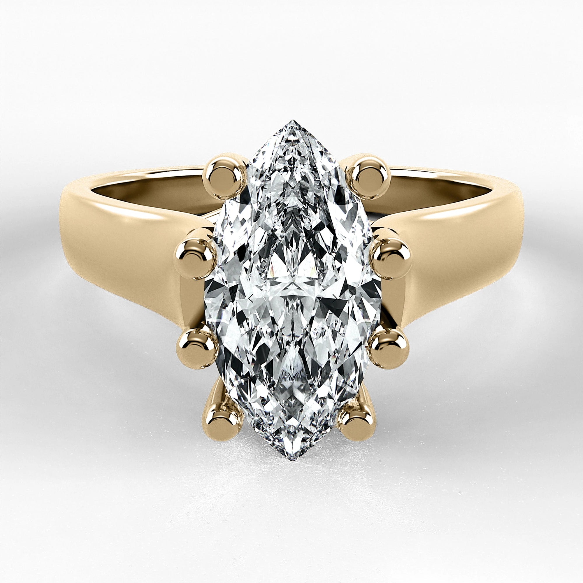 Anillo de Compromiso Lucerna - Marquesa en oro amarillo - vista 1