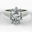 Anillo de Compromiso Lucerna - Marquesa en oro blanco - vista 1
