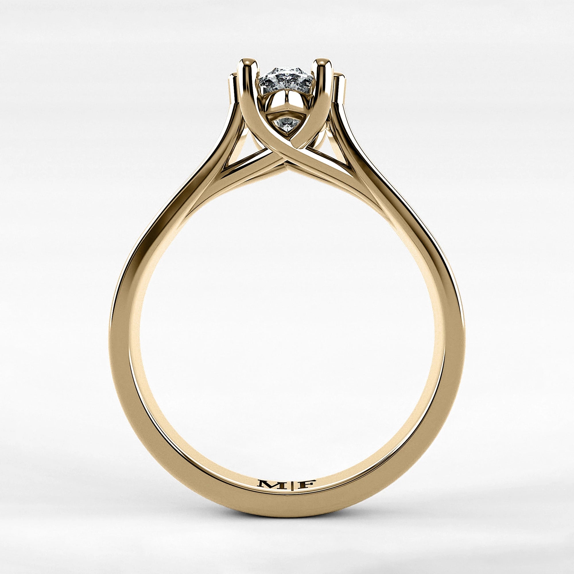 Anillo de Compromiso Lucerna - Marquesa en oro amarillo - vista 3