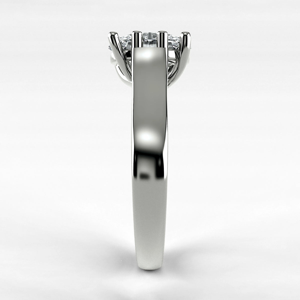 Anillo de Compromiso Lucerna - Oval en oro blanco - vista 2