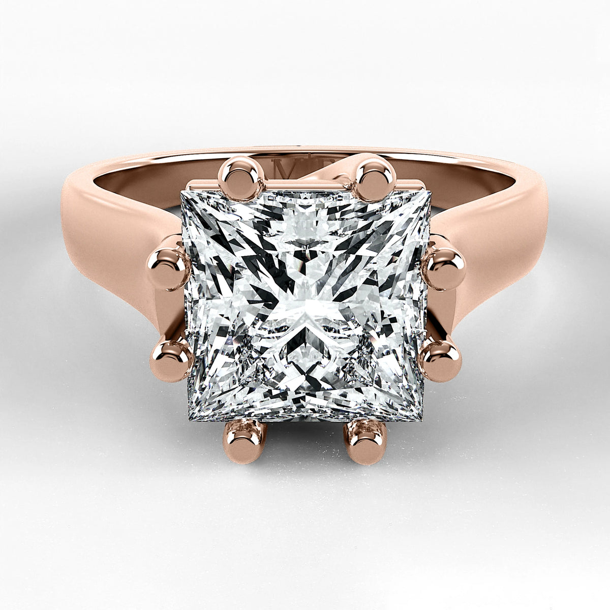 Anillo de Compromiso Lucerna - Princess en oro rosa - vista 1