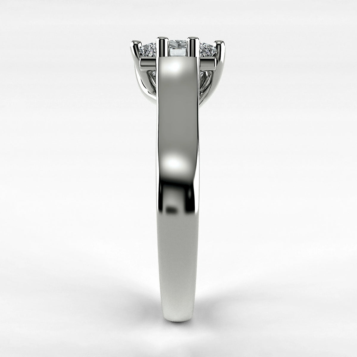 Anillo de Compromiso Lucerna - Princess en oro blanco - vista 2
