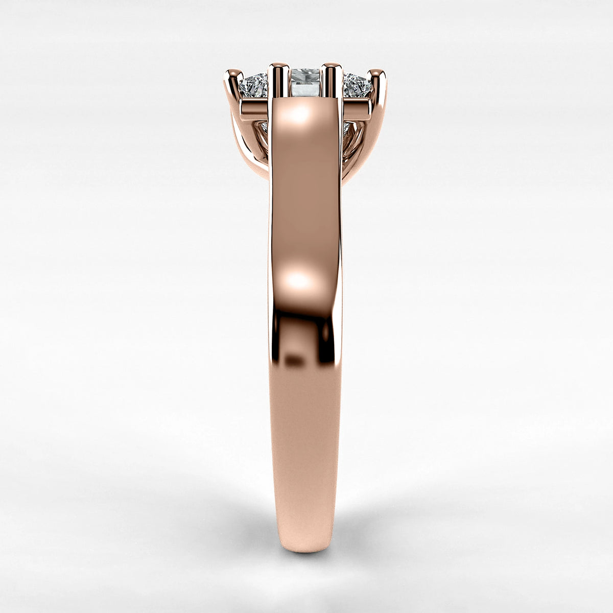 Anillo de Compromiso Lucerna - Princess en oro rosa - vista 2