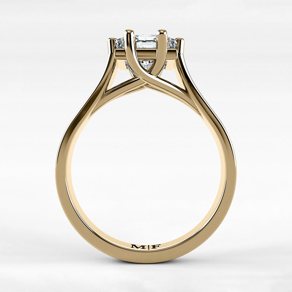 Anillo de Compromiso Lucerna - Princess en oro amarillo - vista 3