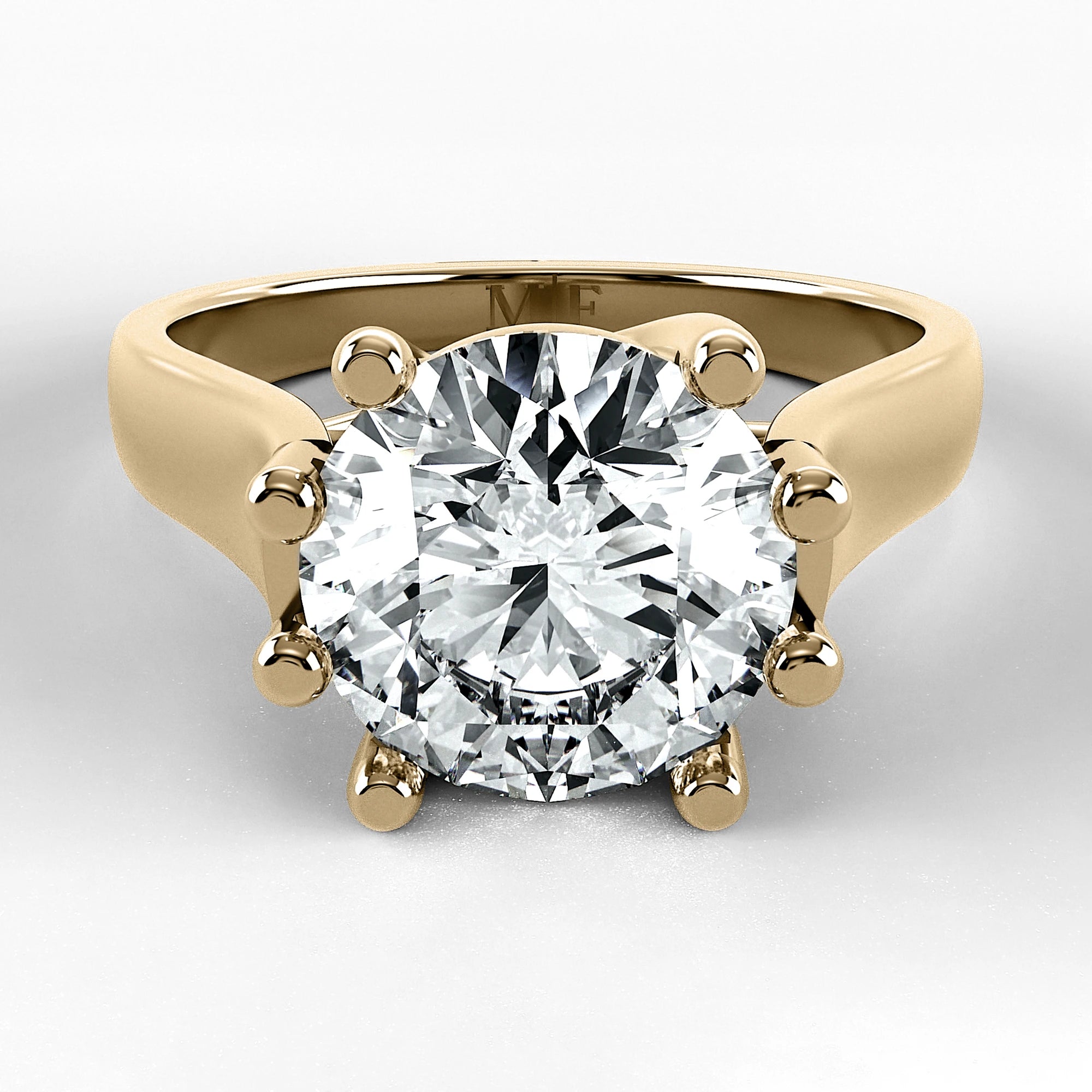 Anillo de Compromiso Lucerna - Redondo en oro amarillo - vista 1