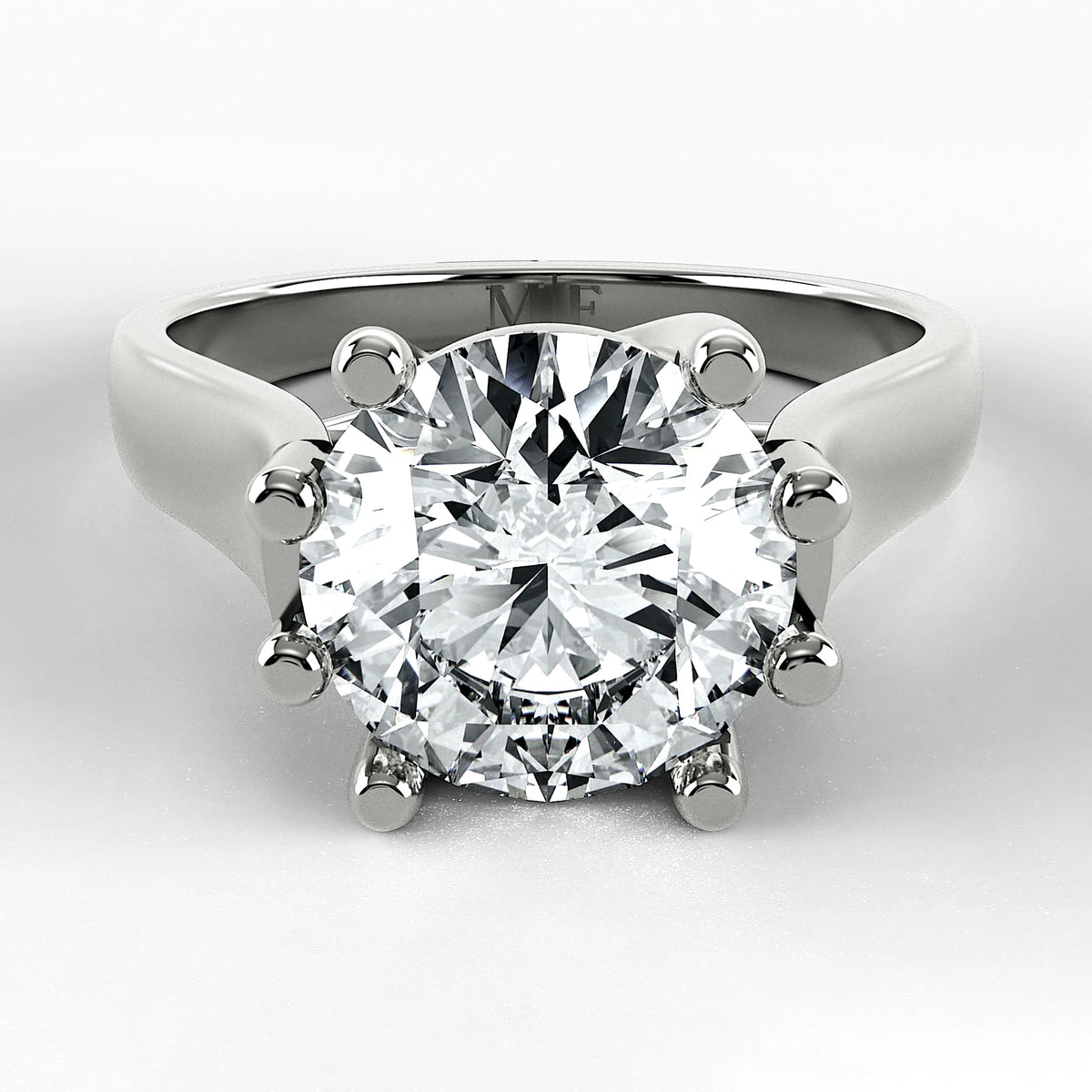 Anillo de Compromiso Lucerna - Redondo en oro blanco - vista 1