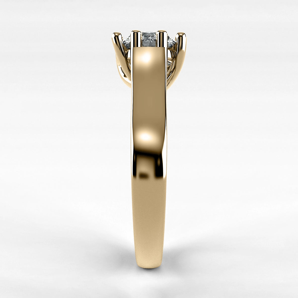 Anillo de Compromiso Lucerna - Redondo en oro amarillo - vista 2