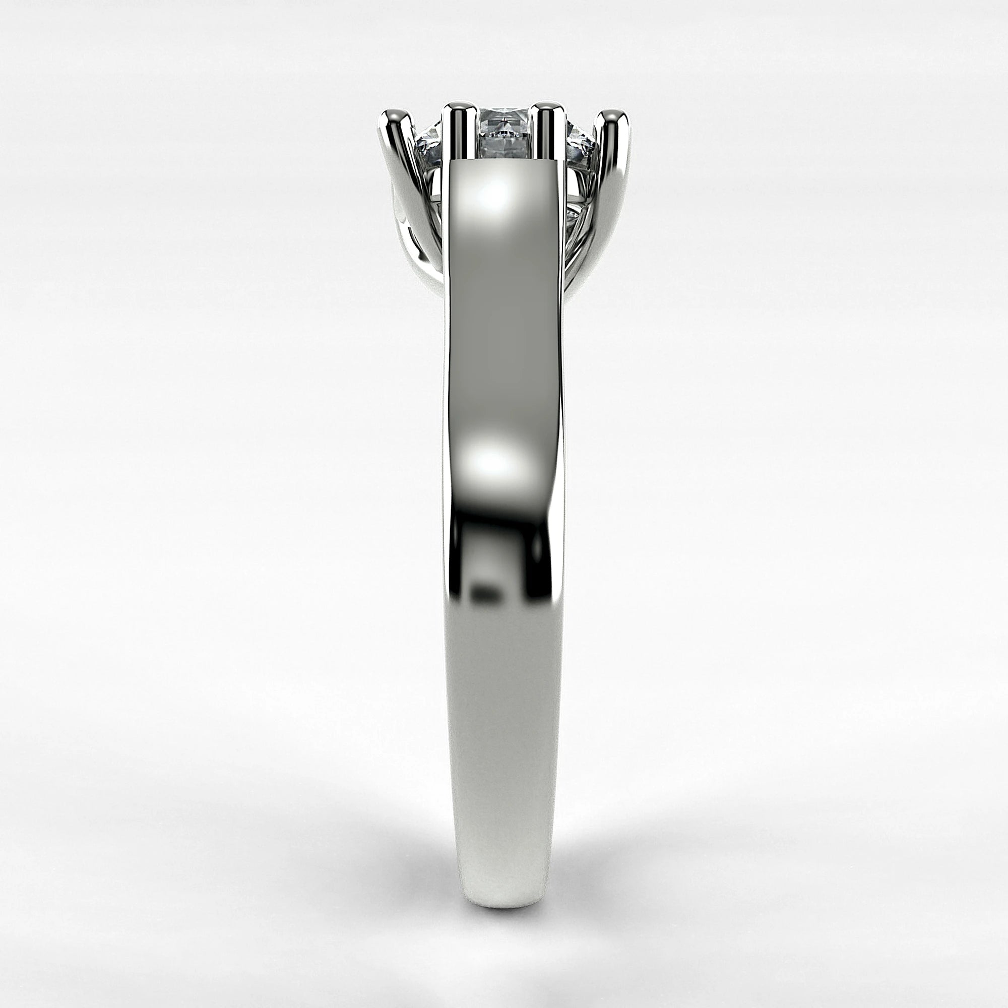 Anillo de Compromiso Lucerna - Redondo en oro blanco - vista 2