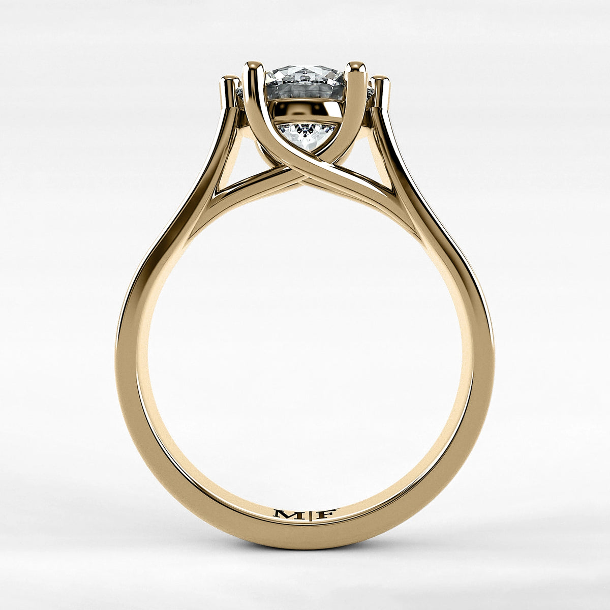 Anillo de Compromiso Lucerna - Redondo en oro amarillo - vista 3