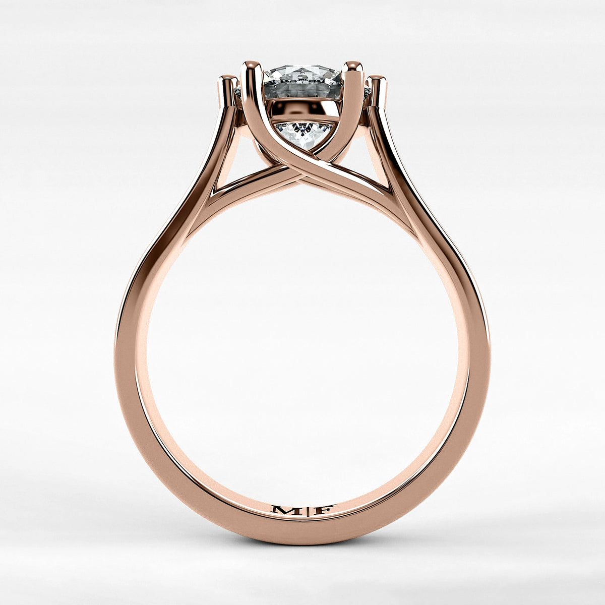 Anillo de Compromiso Lucerna - Redondo en oro rosa - vista 3