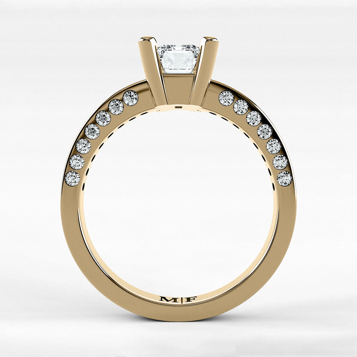 Anillo de Compromiso Clarisse - Esmeralda en oro amarillo - vista 3