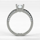 Anillo de Compromiso Clarisse - Esmeralda en oro blanco - vista 3