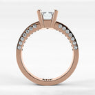 Anillo de Compromiso Clarisse - Esmeralda en oro rosa - vista 3