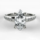 Anillo de Compromiso Clarisse - Marquesa en oro blanco - vista 1