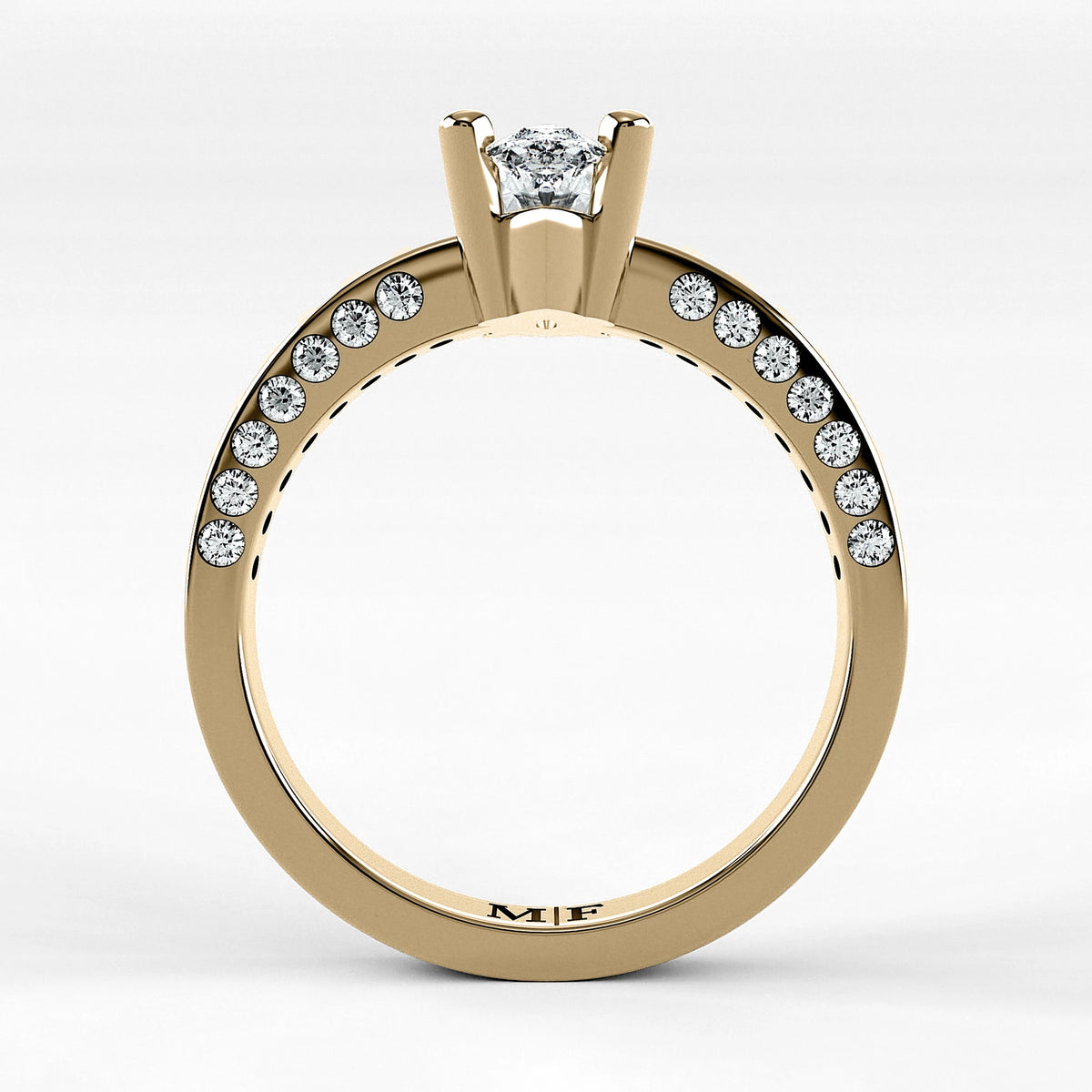 Anillo de Compromiso Clarisse - Marquesa en oro amarillo - vista 3