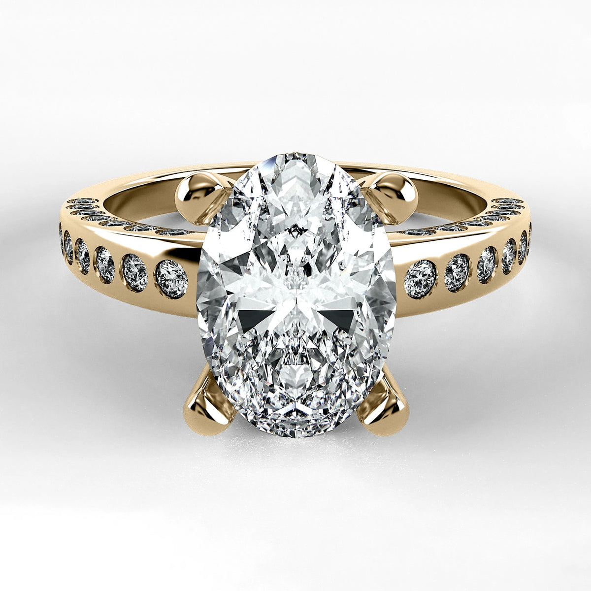 Anillo de Compromiso Clarisse - Oval en oro amarillo - vista 1