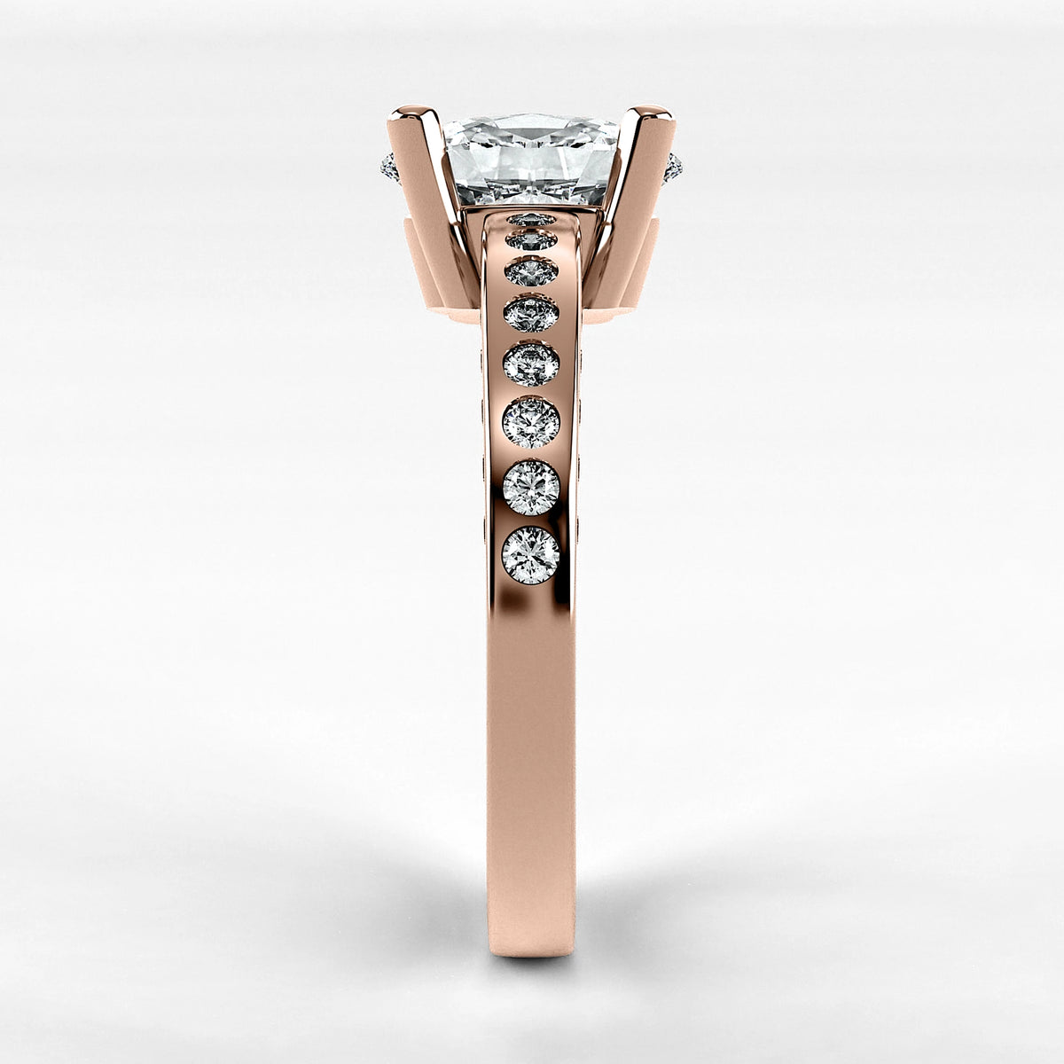 Anillo de Compromiso Clarisse - Oval en oro rosa - vista 2
