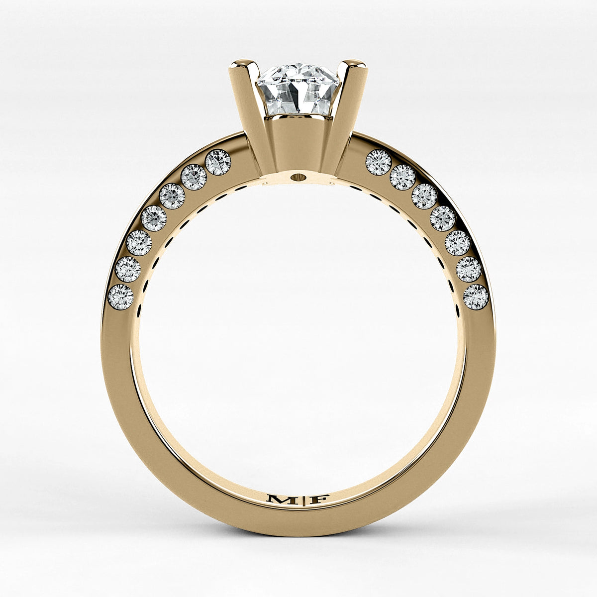 Anillo de Compromiso Clarisse - Oval en oro amarillo - vista 3