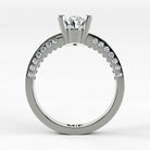 Anillo de Compromiso Clarisse - Oval en oro blanco - vista 3