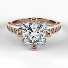 Anillo de Compromiso Clarisse - Princess en oro rosa - vista 1