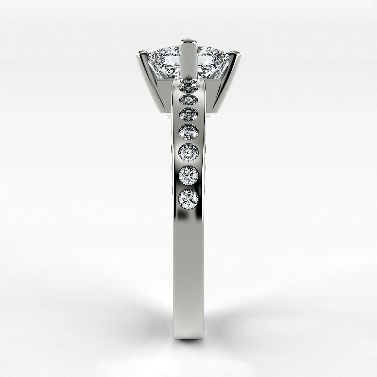 Anillo de Compromiso Clarisse - Princess en oro blanco - vista 2