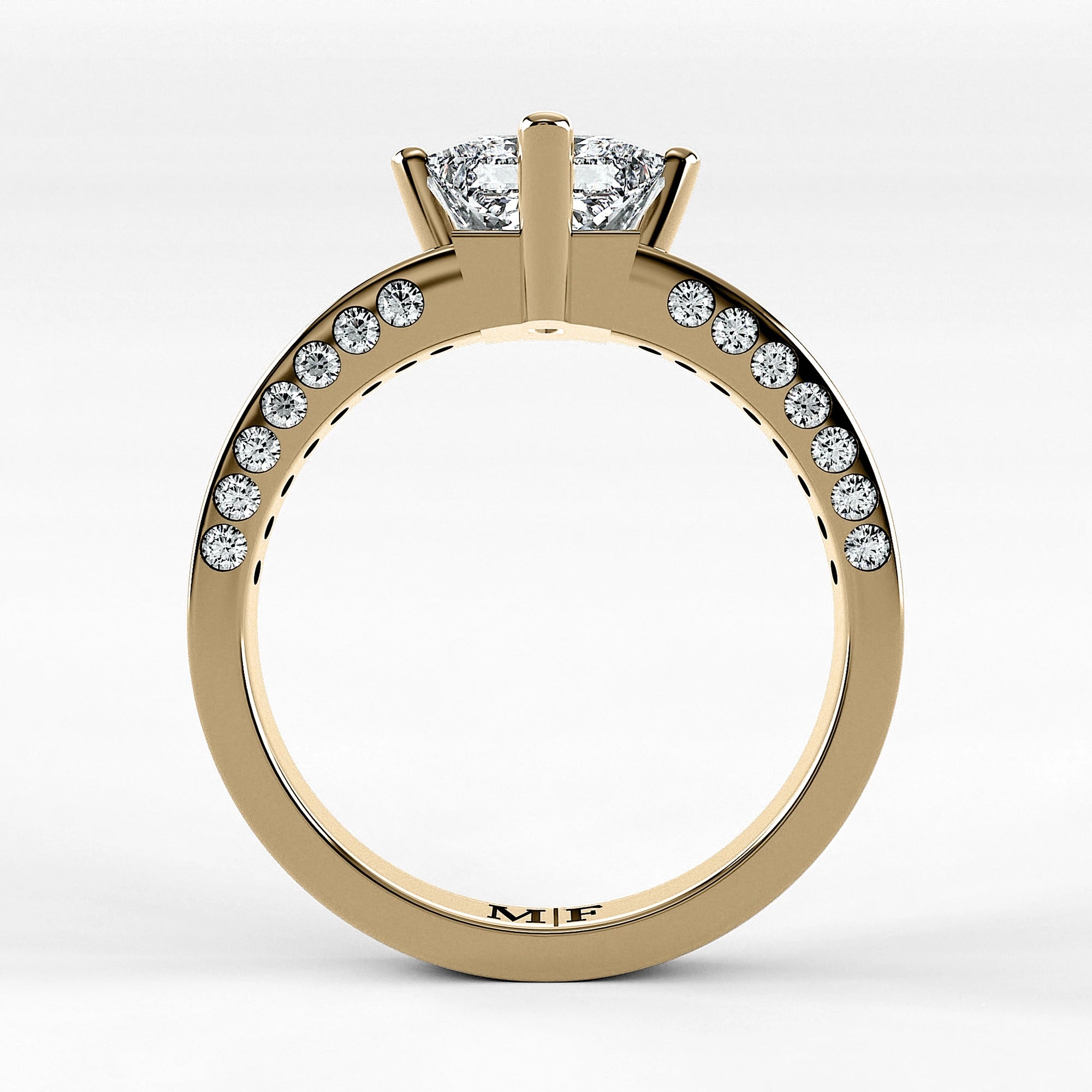 Anillo de Compromiso Clarisse - Princess en oro amarillo - vista 3