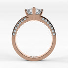 Anillo de Compromiso Clarisse - Princess en oro rosa - vista 3