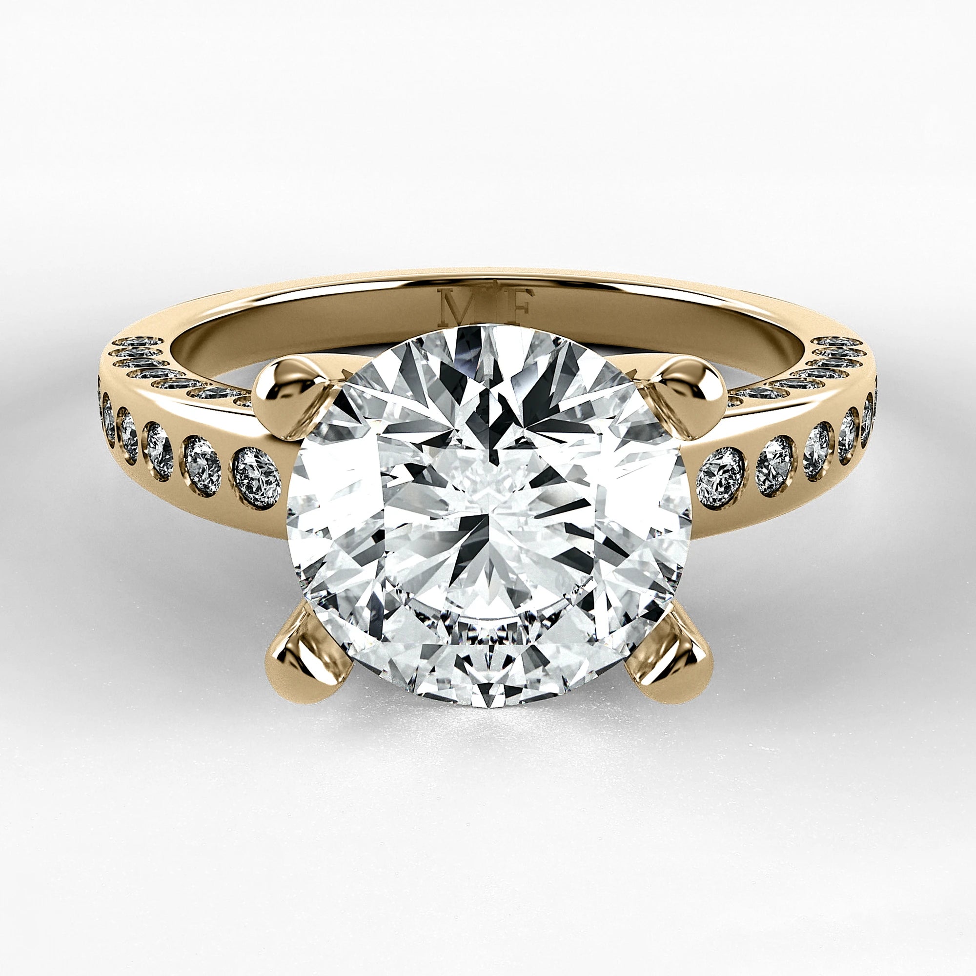 Anillo de Compromiso Clarisse - Redondo en oro amarillo - vista 1