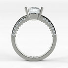 Anillo de Compromiso Clarisse - Redondo en oro blanco - vista 3