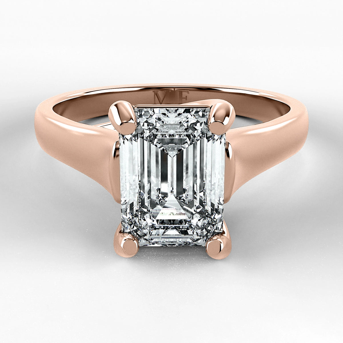 Anillo de Compromiso Imperia - Esmeralda en oro rosa - vista 1